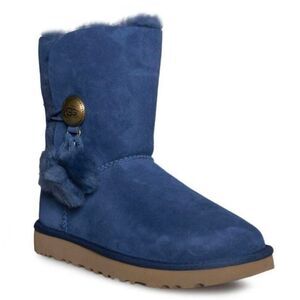 UGG Bailey Button 'Puff Dark Denim' Winter Boot Size 6